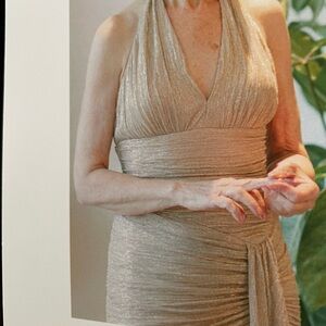 BCBG Metallic Gold Gown XS